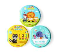 Baby Bath Books(3PCS),Floating Bathtub Learning Lion Maban Fox Raccoon Whale ZOO Animal Theme Books Waterproof Early Educational Bath Books for Toddlers