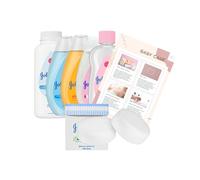 Baby Bath Bundle Set - Includes Bath Wash, Shampoo & Lotion (300ml Each), Oil (200ml), Powder (200g) & Cotton Buds- Complete Newborn Baby Care Kit for Gentle Daily Bath Time Essentials