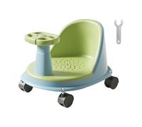 Baby Bath Chair, Non Slip Sit Up Seat with Wheels, Comfortable & Safe Shower Accessory for Home Use, Assisted Sitting for Boys & Girls in The Bathroom, 38x30x18cm