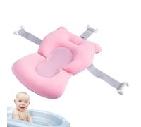 Baby Bath Cushion: 3 Seat Belts for Newborn Infant - Adjustable Support No Slip | Shower & Foldable Cushions, Sponge Comfort Seat Tub