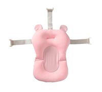 Baby Bath Cushion Pad Cute Star Print Bath Supporter Net Head Neck Shoulder Back Bathtub Pillow Non-Slip Floating Bathing Tub Seat (Pink Bear, 28cm*43cm*26cm)