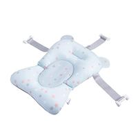 Baby Bath Cushion Pad Cute Star Print Bath Supporter Net Head Neck Shoulder Back Bathtub Pillow Non-Slip Floating Bathing Tub Seat (Light Blue Star, 28cm*43cm*26cm)