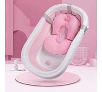 Baby Bath Cushion Pad - Infant Bath Support Seat with Non-Slip Net & Soft Pillow for Newborns 0-12 Months