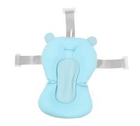 Baby Bath Cushion with 3 Layers of Fabrics, Adjustable Infant Bath Supporter for Newborn, Odorless Material, Easy to Clean (Blue Bear)