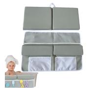 Baby Bath Kneeler with Elbow Rest Pad Set, Extra Thick Babybath Kneeling Pad and Elbow Pads for Bathtub, Bath Tub ElbowPad with Toy and Baby Accessories Organizer