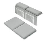 Baby Bath Kneeler with Elbow Rest Set and Toy Organizer - Quickly Dry Kneeling Pad with Pad Elbow Support Design for Convenient Baby Bath Cleaning (Light Grey)