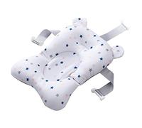 Baby Bath Pad, Adjustable Non Slip Infant Bath Support Seat, Baby Shower Net Bathtub Sit Up Mesh for Newborn (Large Blue Star on White Background)