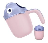 Baby Bath Rinse Cup, 6.3x6.2 Inch Plastic Baby Bath Toys with 7 Water Outlets and Comfortable Handle, Clownfish Design for Shower