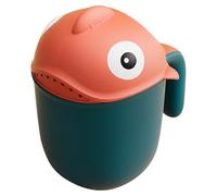 Baby Bath Rinser Cup, Large Capacity Bath Jug for Rinsing Hair with 7-Hole Gentle Shower, Easy-Grip Cartoon Fish Design for Kids Time, Green