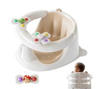Baby Bath Seat 6 Months Plus, Non-Slip Bath Support S eat with Spin Toys, Toddler Baths Support Se at for Babies Sitting Up, Play and Relaxation for Indoor Bathroom Pool Garden Porch Backyard