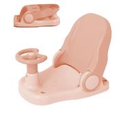 Baby Bath Seat,Bath Chair for Baby with Adjustable Backrest Suction Cup,Foldable Anti-Slip Baby Shower Chair,Portable Baby Bathtub Seat for Sit Up Bathing Seat,backrest Support (Pink)
