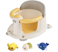 Baby Bath Seat, Bath Seats for Babies Sitting Up, Non-Slip Toddler Bath Seat, Baby Bathtub Seat with Suction Cup, Yellow