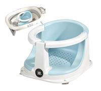 Baby Bath Seat,Bathtub Toddler Shower Seats Anti-Slip Child Bath Tub with Temperature Sensor Foldable Inf-ant Tub Chair, Shower Assistance Supplies for 0-3 Years Old Girls Boys Preschoolers