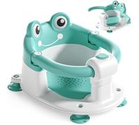 Baby Bath Seat for Babies 6 Months & Up - Toddler Bath Seats for Baby Sitting Up with 4 Suction Cups & Soft Cushion, Non-Slip Infants Shower Bathtub Chair for Newborn Boys Girls, Aqua