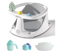 Safotad Baby Bath Seat with Suction Cups, Non-Slip Toddler Safety Bath Tub Chair with Soft Cushion, Lightweight & Easy to Clean Sit Up Bath Seat for Baby Bathing (6 Months and Up), Gray