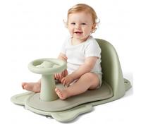 Baby Bath Seat - Secure Toddler Bath Chair with Backrest & Suction Cups for Sitting Up in Sink or Tub, Green