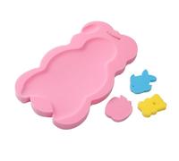 Baby Bath Sponge Non Slip Mat, Soft and Delicate, Anti Slip Design, Contains 1 Sponge Pad and 3 Bath Sponges, Can Sit or Lie Down, for Nursery Rooms Hospitals Bathtubs