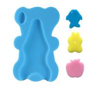 Baby Bath Sponge Support, Soft Baby Bath Cushion for Newborn & Infant, Anti-Slip Quick-Drying Baby Bath Sponge Mat, Suitable for Sink & Bathtub, Blue