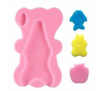 Baby Bath Sponge Support, Soft Baby Bath Cushion for Newborn & Infant, Anti-Slip Quick-Drying Baby Bath Sponge Mat, Suitable for Sink & Bathtub, Pink