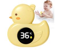 Baby Bath Temperature Gauge, Waterproof Crab Duck Design, Floating Thermometer for Children Kids Girls Boys Safe Bathtub Bathing Water Toy Indicator, Light Blue Yellow