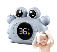 Baby Bath Thermometer - Cute Cartoon Crab & Duck, Floating Waterproof Water Thermometer Toy | Safe Bath & Room Temperature Gauge with Color-Changing LED Alert