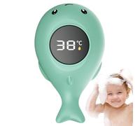 Baby Bath Thermometer, Waterproof Digital Water Thermometer with LED Touch Screen, 0-90°C Temp Baby Essentials, Cute Whale Bath Toys 4.7x2 Inch Green