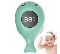 Baby Bath Thermometer, Waterproof Digital Water Thermometer with LED Touch Screen, 0-90°C Temp Baby Essentials, Cute Whale Bath Toys 4.7x2 Inch Green.