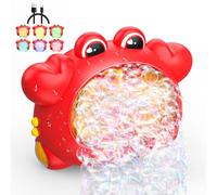 Baby Bath Toy, Crab Rechargeable Automatic Bubble Machine with 12 Songs & LED Lights, Bathtub Shower Toy for 1 2 3 Year Old Boys & Girls, Birthday Gift for Toddlers Kids