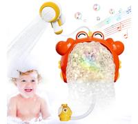Baby Bath Toys, 2 In 1 Automatic Crab Baby Bath Bubble Toy, Light Up Rechargeable Water Shower Bath Toy with Music and Lights, Fun Bath Toys for Kids Toddlers Girls Boys