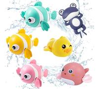 Baby Bath Toys, 6 Pcs Baby Bath Tub Toys Rubber Floating Bath Toys Wind-up Bathtub Toys Toddler Bathroom Shower Toys Floating Water Toy for Kids Toddler