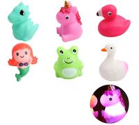 Baby Bath Toys 6 Pcs Light Up Bath Toys LED Colorful Kids Toddler Sensory Toys for Autism Floating Toys Set Bathtub Toy for 3-6 Year Old Boys Girls Flashes Lights Water Toys for Toddlers