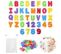 Baby Bath Toys,72 Pcs Foam Bath Letters,1 Mesh Bath Toy Storage Organiser Bag,Removable Bath Letters Educational Alphabet Toys Soft Bath Number Toys For Learning Letters And Numbers