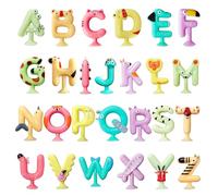 Baby Bath Toys Animals Alphabet Toys - Alphabet Suction Toys for 1 2 3 4 5 6 Years Old Toddler, A-Z Bath Letters Baby Montessori Learning ABC Spelling Game, Sensory Toys for Toddler