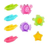 Baby Bath Toys for 1 2 3 4 Year Olds, 8PCS Animal Stacking Cups and Floating Boats Set, Toddler Water Play Toys for Pool Bathtub, Mould Free Fun, Random Color