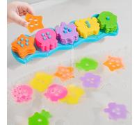 Baby Bath Toys for 1 2 3 4 Year Olds Toddler Kids - Mould Free Sorting & Stacking Bath Toy Set, No Hole No Mould Color & Shape Sorter Bathtub Toy and Mesh Bag Early Learning Sensory Toys for Toddler