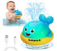 Baby Bath Toys, Light Up Whale Sprinkler Bath Toys for 1-3 Year Old, Pool Water Toys for Toddlers, Tub Fountain Toys, Bath Tub Gifts