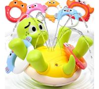 Baby Bath Toys, Rechargeable Turtle Bath Toy Sprinkler for Kids Toddler with 5 Rings, Bathtub Fountain Spray Toy for Baby, Mold Free Bath Toys for Kids Ages 1-3 4 5 6 Year Old Girl Boys Gifts