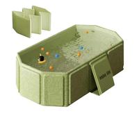 Baby Bath Tub,Multifuncational Foldable Baby Bath for Age 0-8,All-in-One Design with Drain Plug,Space Saving Portable Bathtub for Children,Easy Storgae,75 * 45 * 25cm (Green)