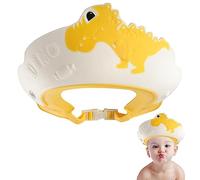 Baby Bath Visor - Dinosaur Shower Cap for Kids, 0-9 Years, Eye & Ear Protection, Adjustable Size 38-60cm - Yellow