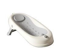 Baby Bather with Thermometer Baby Bath Support for Use on The Counter, in The Sink or in The Bathtub, Newborn Infant Baby Bathtub Shower Seat for Babies 0-12 Months (Gray, 52.5cm*30cm*21cm)