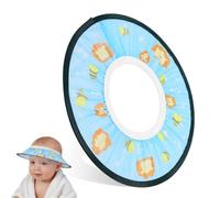 Baby Bathing Protection Cap, Adjustable Blue Shower Hat | PP and Tpe Build, Cute Fruit Pattern, Ear Coverage, Home Bathroom Use, One Piece