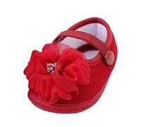 Baby Bathrobe And Slippers Bottom Baby Toddler Shoes Newborn Children Shoes Oversized Flower Socks Shoes (Red, 3 Infant)