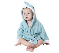 Baby Bathrobe Hooded Bath Towel Wrap 3D Cartoon Dressing Gown Warm Blanket Cloak Nighty Sleepwear Supersoft Absorbent Casual Wear Oversize for Newborns Baby Boys Girls Toddle 0-1 Years Old