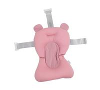 Baby Bathtub Floating Pillow, Adjustable Baby Bath Support Cushion, Lovely Safe Elastic for Newborn Bathroom (Pink Bear Shape)