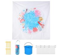 Baby Beach Pool, 6.6x6.6ft Waterproof & Foldable Kiddie Pool With Bucket & Drawstring Bags, Cartoon Beach Blanket For Kiddies Infant Boys Girls, For Toddler, Toddler
