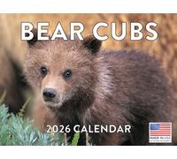 Baby Bear Cubs Calendar 2026 Monthly Wall Calender 12 Month | American Made In The USA