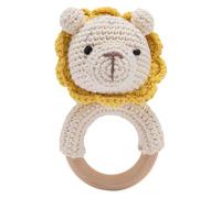 Baby Bed and Rattle Crochet Teether Toy for Infants Soft and Cute Nursery Chewing Toy for Newborns Toddlers Indoor Use YhD665 (White, 13.2x7.5cm)