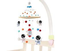 Baby Bed Bell - Rotating Sleeping Toy, Crib Mobile Decoration | Lightweight Toy Astronaut Hanging Ring, Handmade Safe Musical Nursery Ornament Set for and M
