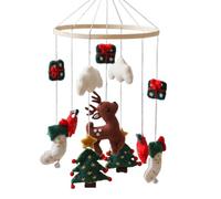 Baby Bed Mobile, Christmas Cradle Mobile, Wind Chime, Felt Reindeer and Christmas Tree Toy for Hanging on the Wall, for Bedroom, Children's Room and Birthday Gift