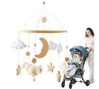 Baby Bed Mobile - Cradle Mobile with Music, Boho Baby Mobile for Girls Children's Room Playtime Sleep